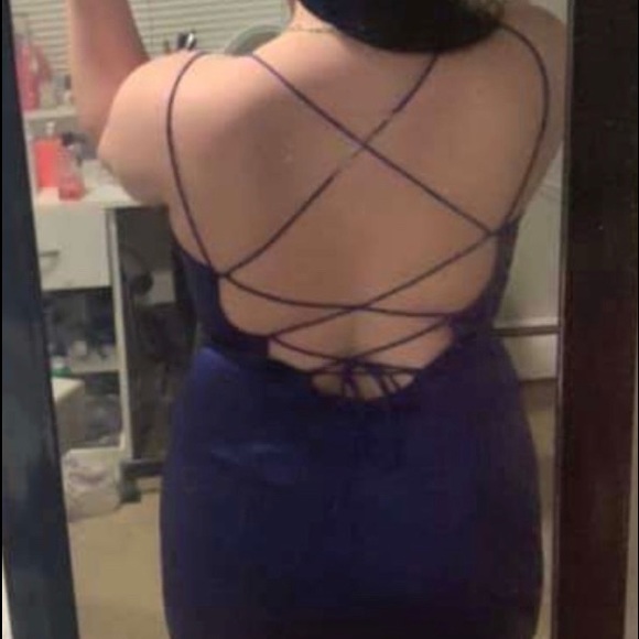 Sherri Hill Prom Dress. Beautiful royal blue with front slit - Picture 2 of 2